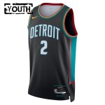 Maillot NBA Detroit Pistons Cade Cunningham Nike 2025-26 City Edition Noir Swingman - Enfant